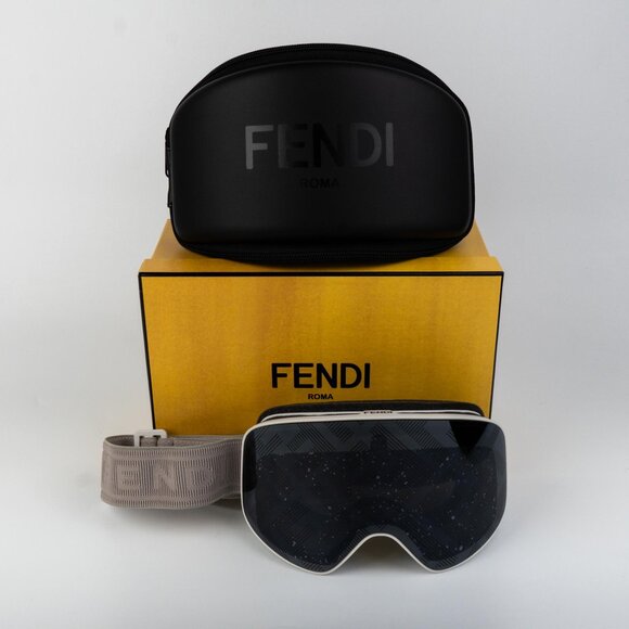 Fendi FE40152U SKI MASK Men 20C Grey Smoke Mirror NEW AUTHENTIC - Picture 11 of 16